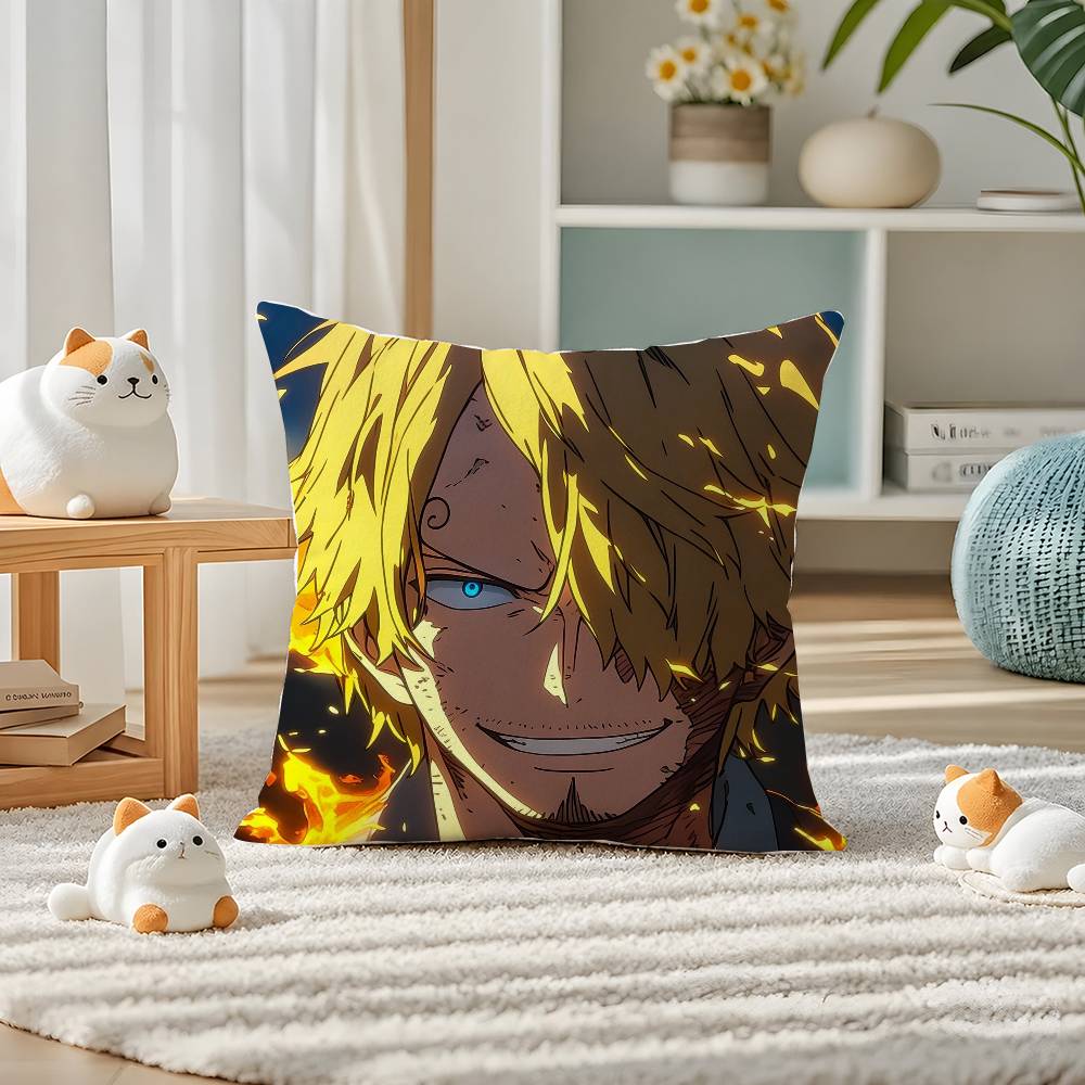 One Piece Donquixote Doflamingo Anime Plush Pillow Cover Soft Short Plush Cushion Cover For Sofa Bedroom Home Decor Gift