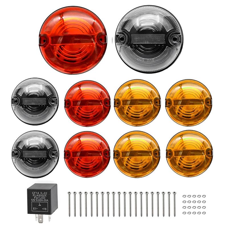 

10 шт. светодиодных задних фонарей для указателей поворота автомобиля, подходят для Land Rover 90/110 1983-1990/ Defender 1990-2016, дымчатый корпус, передняя и задняя сигнальная лампа