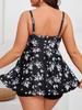 New Women's European-American Plus Size Conservative Two-Piece Skirted Swimsuit - Slimming & Tummy Concealing
