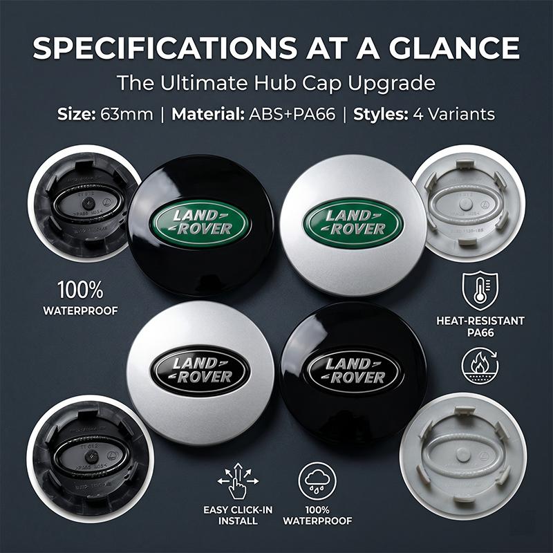 63MM 4Pcs/set Hub Caps Car Wheel Center Caps for Land Rover Freelander Range Rover Velar Sport Discovery 2 Defender
