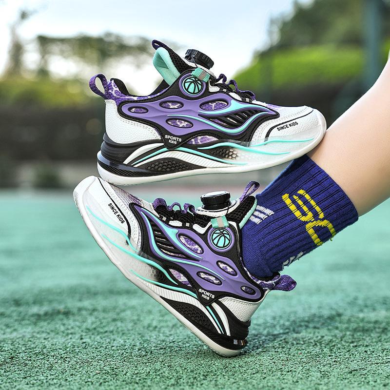 Boys' Sports Shoes 2025 Spring and Autumn New Mesh Breathable Children's Casual Shoes Boys Lightweight Children's Basketball Shoes
