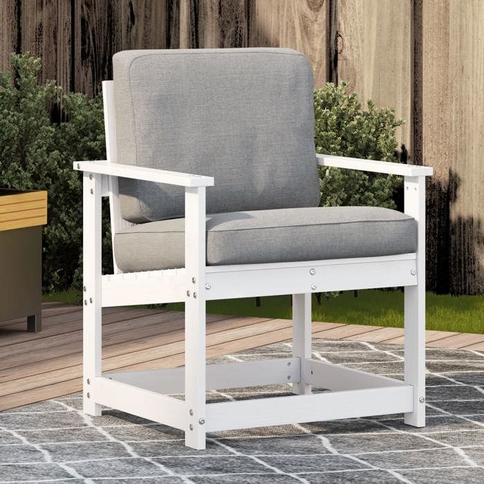 VidaXL Chaise de Jardin, Siège avec Dossier, Chaise à Manger, Fauteuil de Camping, Meuble de Terrasse Patio Extérieur, Blanc 832626