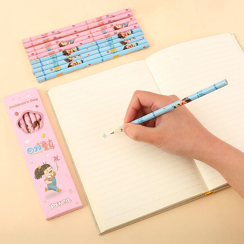6Pcs Smooth Writing HB Pencil Kid Gift Sketch Pencil High-quality Painting Pencil School