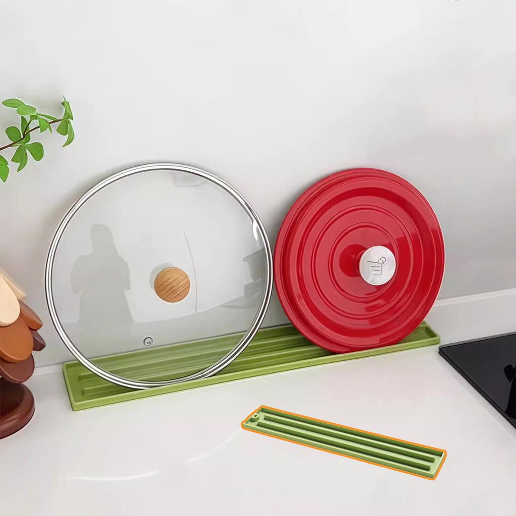 Küchen Topfdeckel Spatel Organizer Halter Silikon Spülbecken Abtropfmatte Flaschen Tassen Abtropfständer Stützgestell Schmaler Schlitz Rutschfestes Tablett