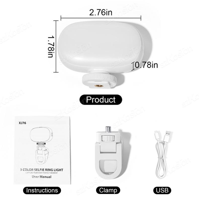 

Mini LED Fill Light Lighting Cold Shoe For Camera Camcorder Vlog Removable Back Clip-on Mobile Phone Photography Light