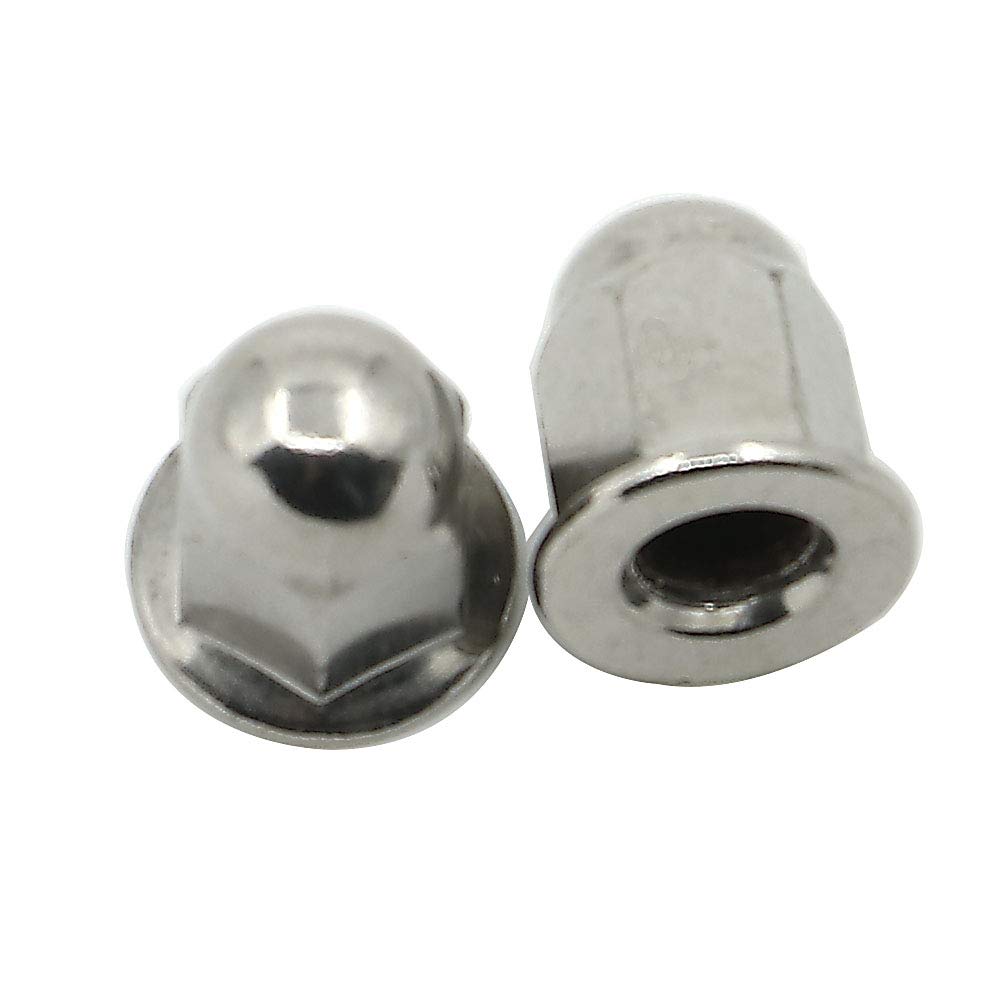 Alpha Rider 4pcs M8 8mm P1.25 Dome Bolt Nut with Flange Long Bag Nut