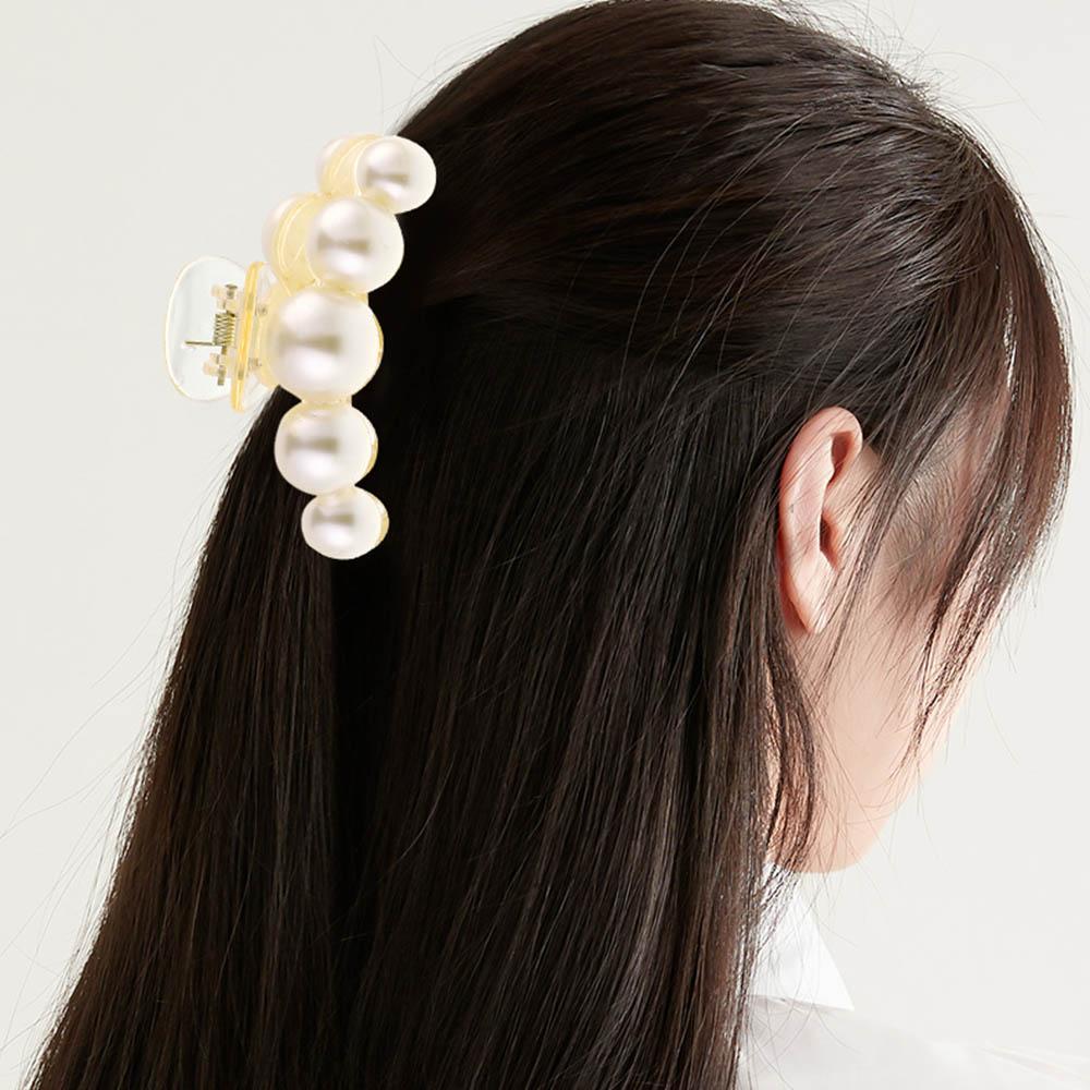 Korean Acrylic Hair Claws Pearl Claw Clips for Woman Large Size Barrette Crab  for Girl Shark Clip Fashion Hair Accessories
