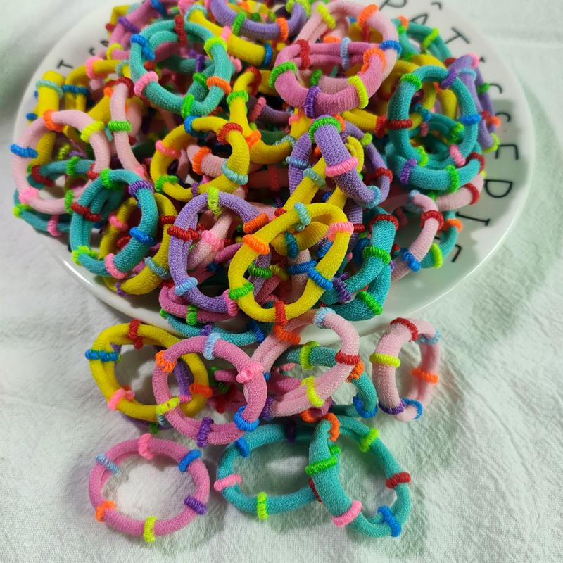 50/100pcs/Set Kids Colorful Nylon Elastic Hair Bands Ponytail Holder Hair Ties Gum Rubber Band Headband Girls Hair Accessories