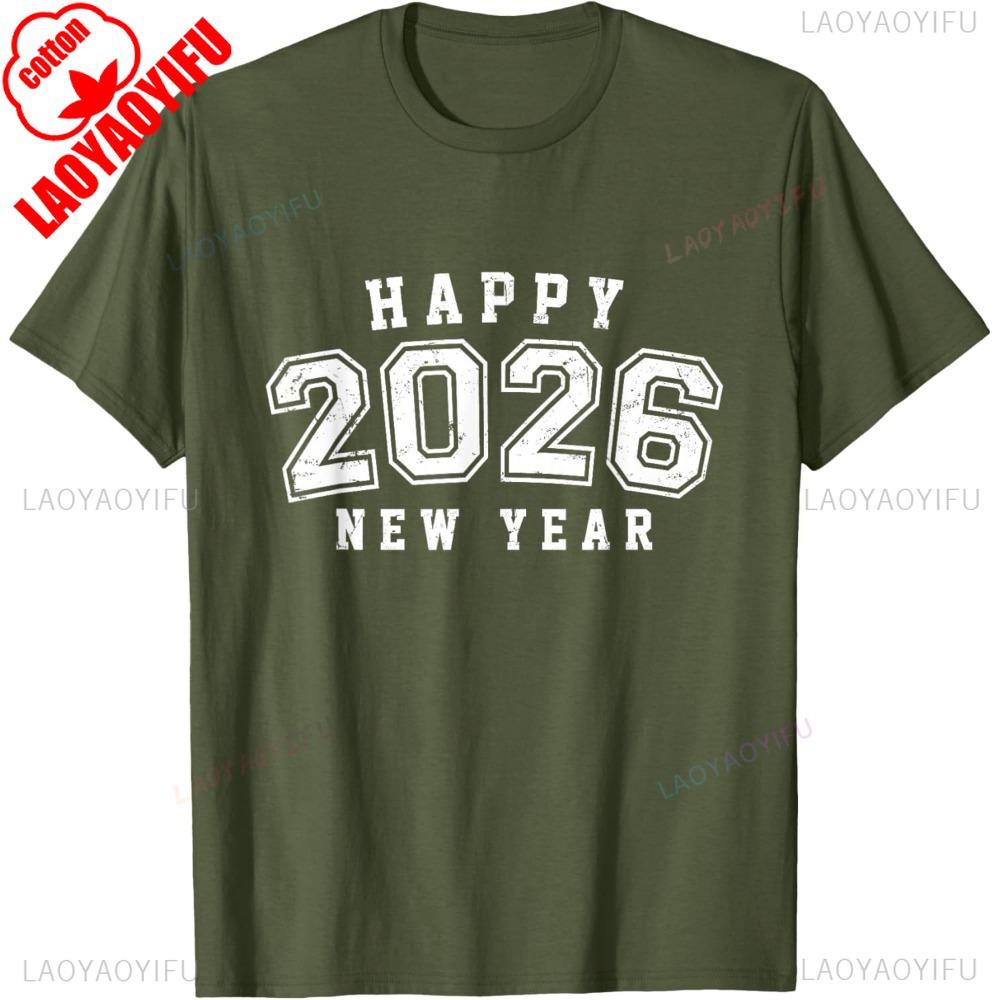 New Years Eve Party Supplies 2026 Happy New Year Men Women TShirt New Years Celebration Party Unisex Summer Shortsleeve Tops