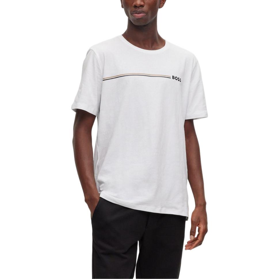 HUGO BOSS T-Shirts Men's White Crew Neck Moderate Straight Fit 50485730-100