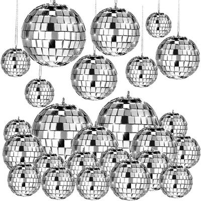 3/5/8/12cm 12ks Zrcadlové koule Party svítící koule Zrcadlo Vánoční Laser Reflexní Skleněná koule Disco Vánoční stromeček Domácí dekorace Ornamenty