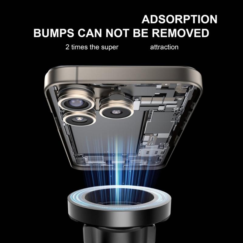 Support de téléphone de voiture magnétique double avec une force de 66 lbs pour une tenue sécurisée Rotation à 360 degrés Design compact Convient à la plupart des véhicules