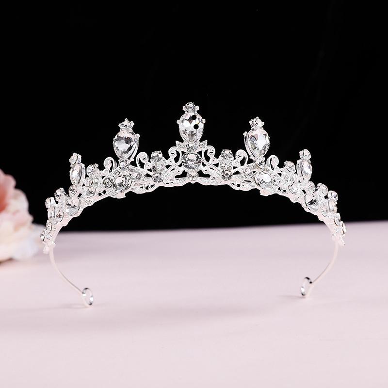 Elegant Colorful  Tiara Crown Women Girls Party Wedding Princess  Bridal Crown Hair Jewelry