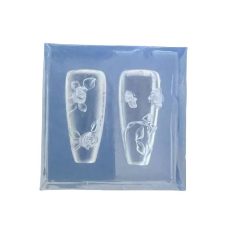 

Reusable Emboss Flower Bowknot Nail Charm Making Mold Unique Nail Art Silicone Mold For 3D Manicure Decoration 1