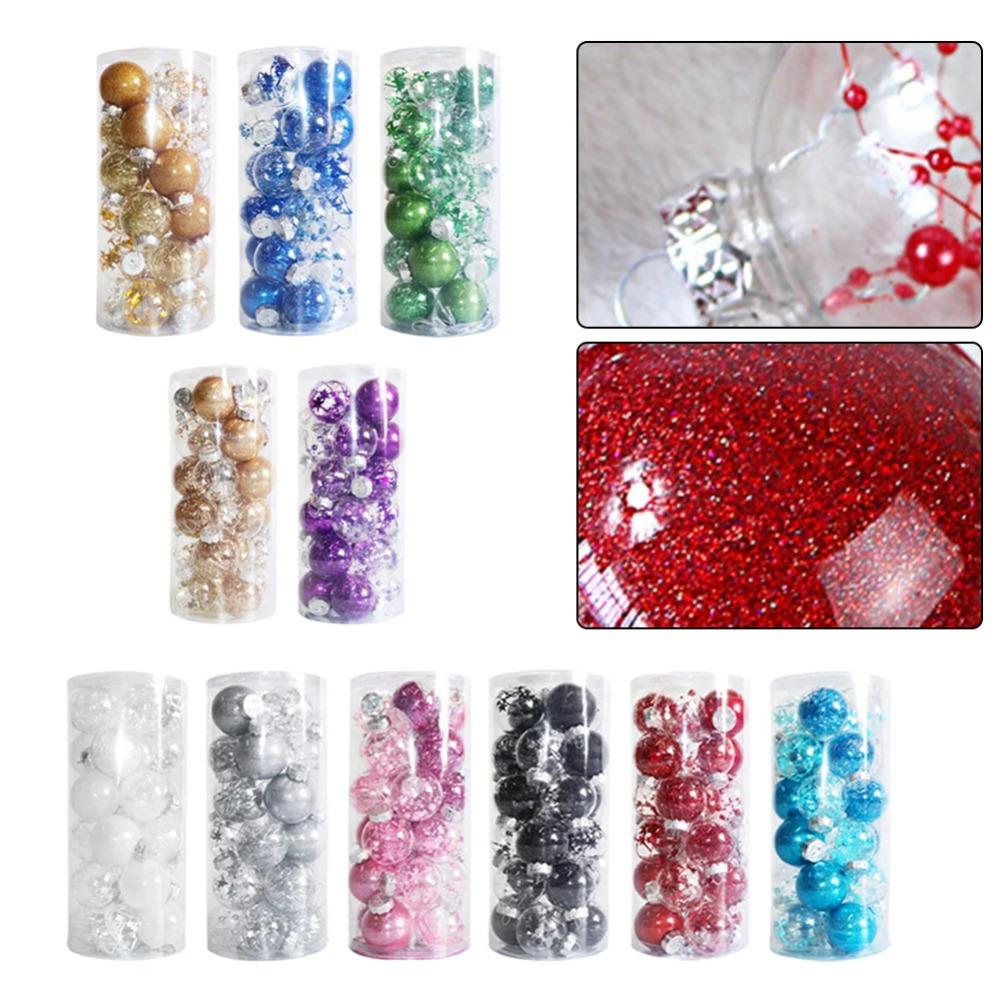 24pcs 6cm Painted Christmas Balls Set Christmas Tree Pendant  Indoor Outdoor Decoration