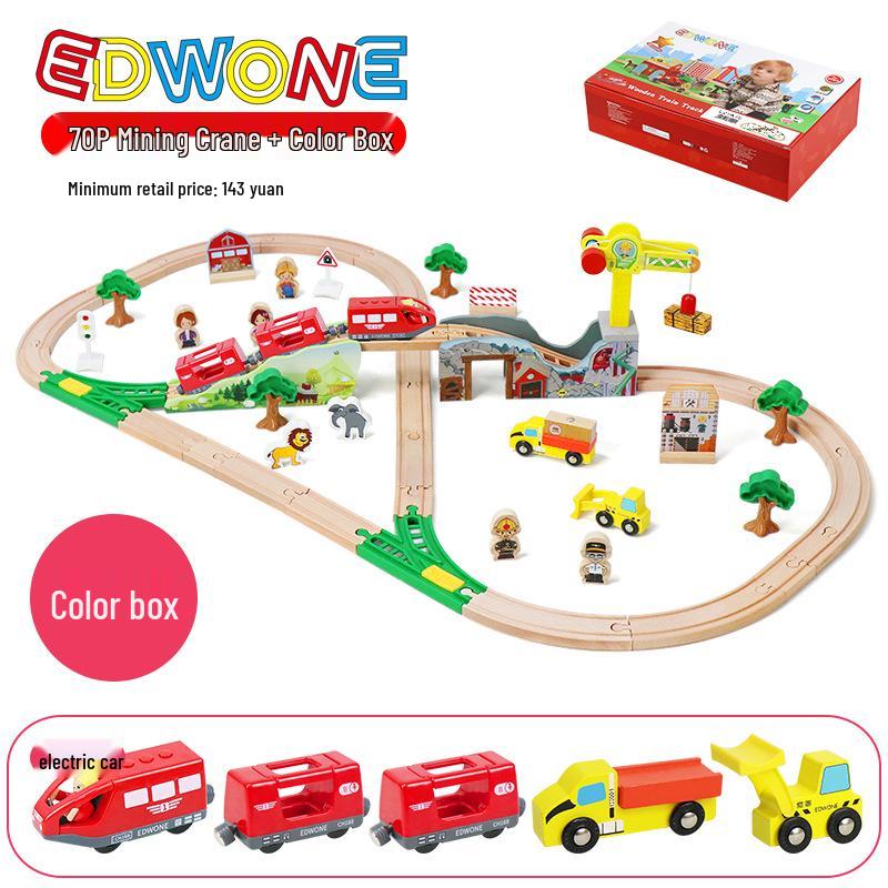 EDWONE Beech Wood Children s Toy Train Track