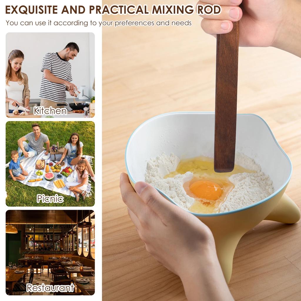 11 tum Surdegsbröd Blandningsvisp Akaciaträ Surdegsspatel Praktiska Verktyg för Surdegsbrödbakning Träpaddel