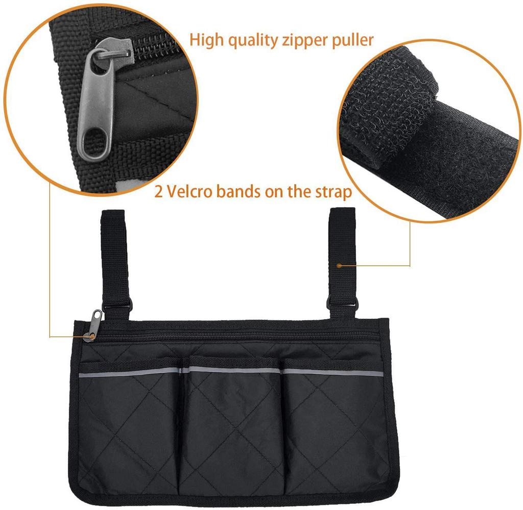 Wheelchair Armrest Storage Pouch - Convenient Hanging Organizer Bag