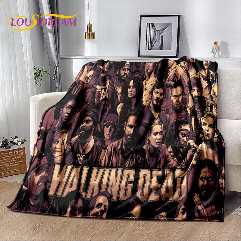 The Walking Dead Korku Yumuşak Peluş Battaniye, Flanel Battaniye Atmak Battaniye Oturma Odası Yatak Odası Yatak Kanepe Piknik Örtüsü Bettdecke