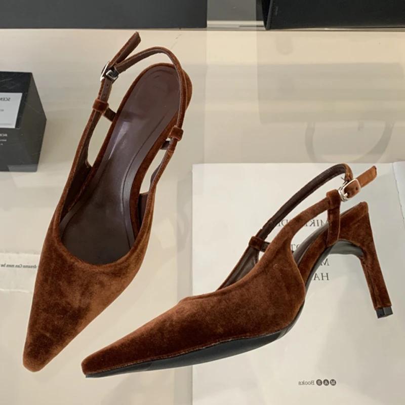 Eilyken 2025 Spring Pointed Toe Women Pumps Sexy Thin High Heels Sandals Elegant Banquet Female Mule Shoes