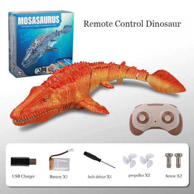 

2.4G пульт дистанционного управления динозавр детский мозазавр дайвинг игрушка радиоуправляемая лодка уличная игрушка вода для бассейна ванная комната ванна игрушки для детей оранжевый