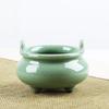 Celadon Imitation Temple Double Ear Ceramic Thread Incense Burner Temple Buddha Furniture Ceramic Sandalwood Incense Burner