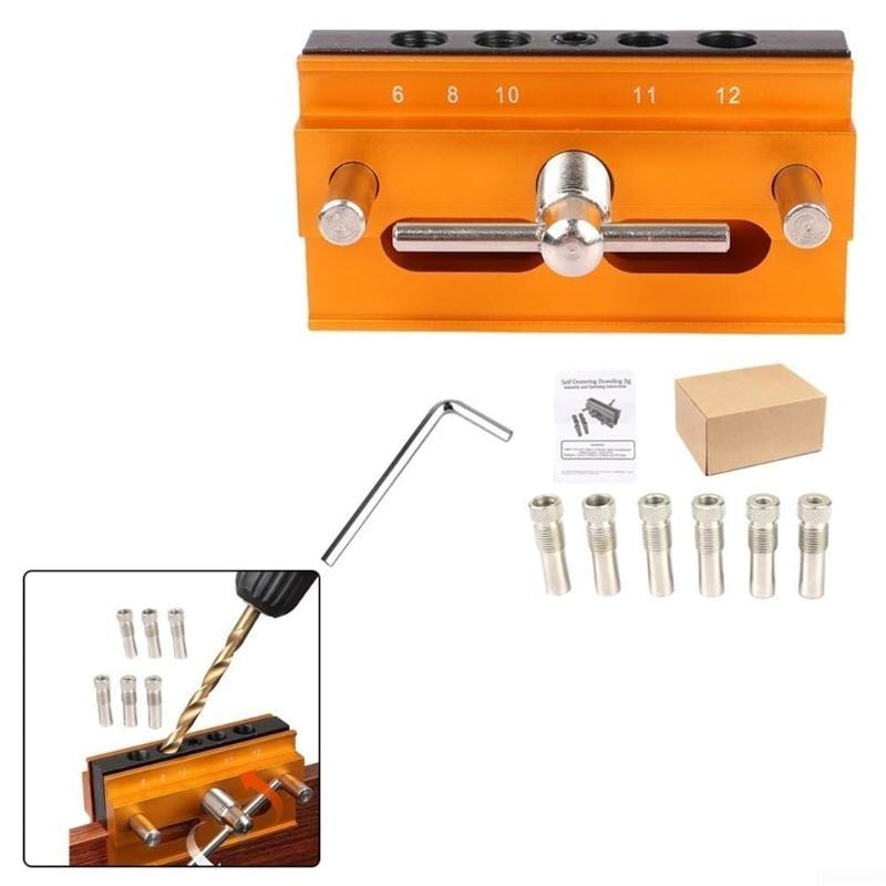 Centering Doweling Jig Drill Jig For Straight Holes Biscuit Joiner Set With 6 Drill Guide Bushings Adjustable