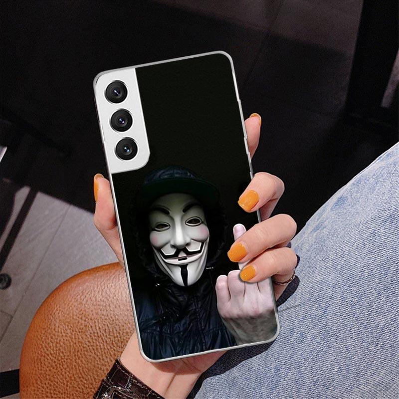 

Anonymous V Mask Phone Case For Samsung Galaxy S24 S25 Edge S26 Ultra S23 S22 S21 Plus S20 FE + Personalized Print Cover Galaxy Samsung S25 Ultra