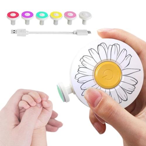 Baby Electric Nail File and Clipper with USB Charging and Type-C Cable, for Babies and Adults (White)