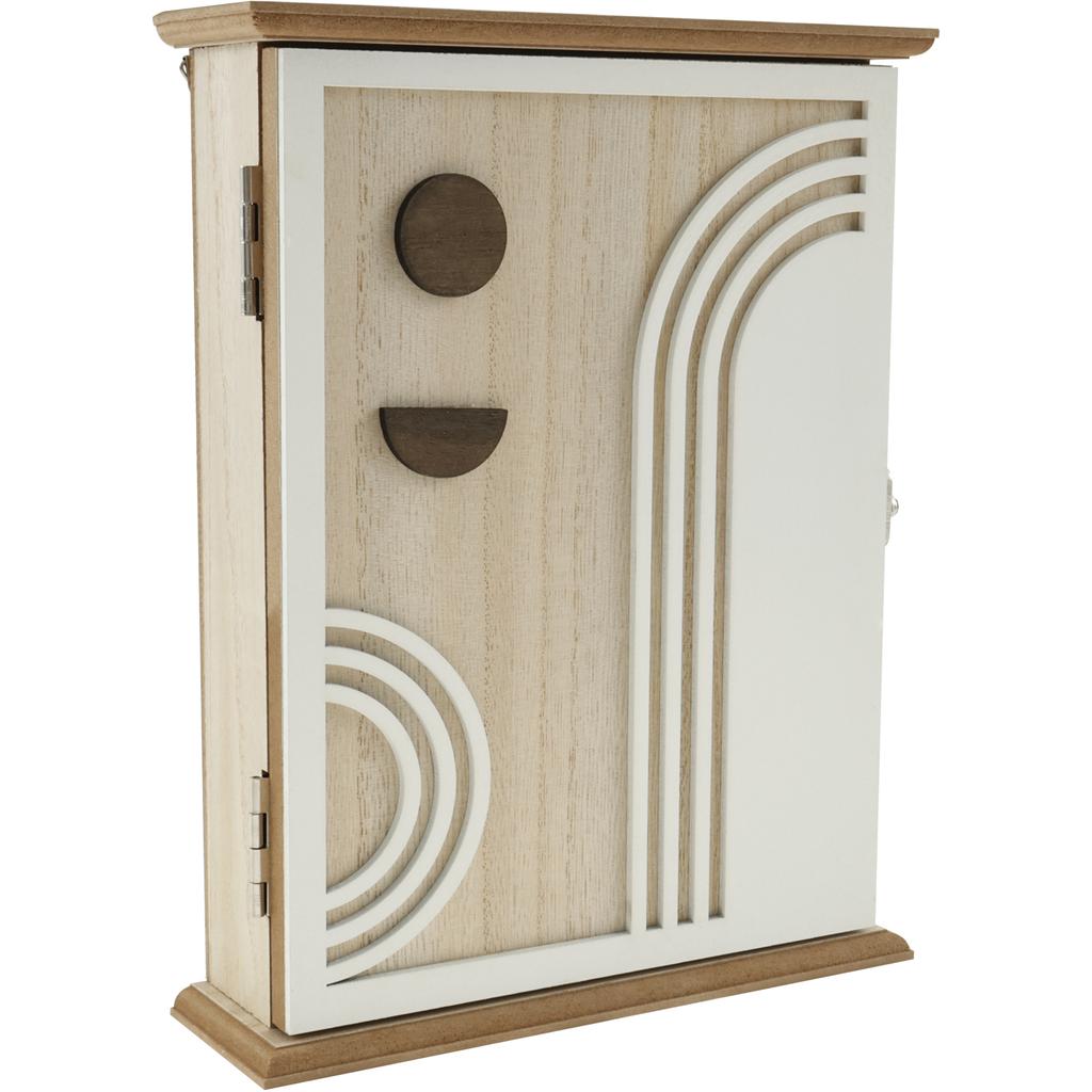 Wood Key Box Decorative Key Holder Wall Mounted Key Holder Box Organizer with 6 Hooks Key Cabinet for Home Entrance Living Room