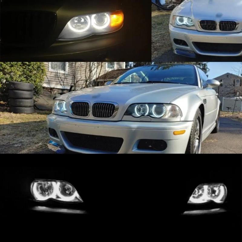 LED Angel Eye Halo Rings Cotton Light WRGB Bluetooth App Conrol Colorful For BMW E46/E36/E38/E39 Headlight DRL Turn Sinal Light