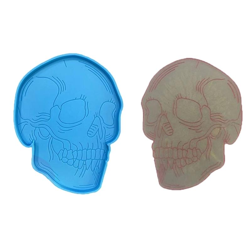 Skull Coaster Molds Skeleton Silicone Coaster Molds Cup Mat Mold Epoxy Resin Casting Mold for Resin Coaster Home Decor