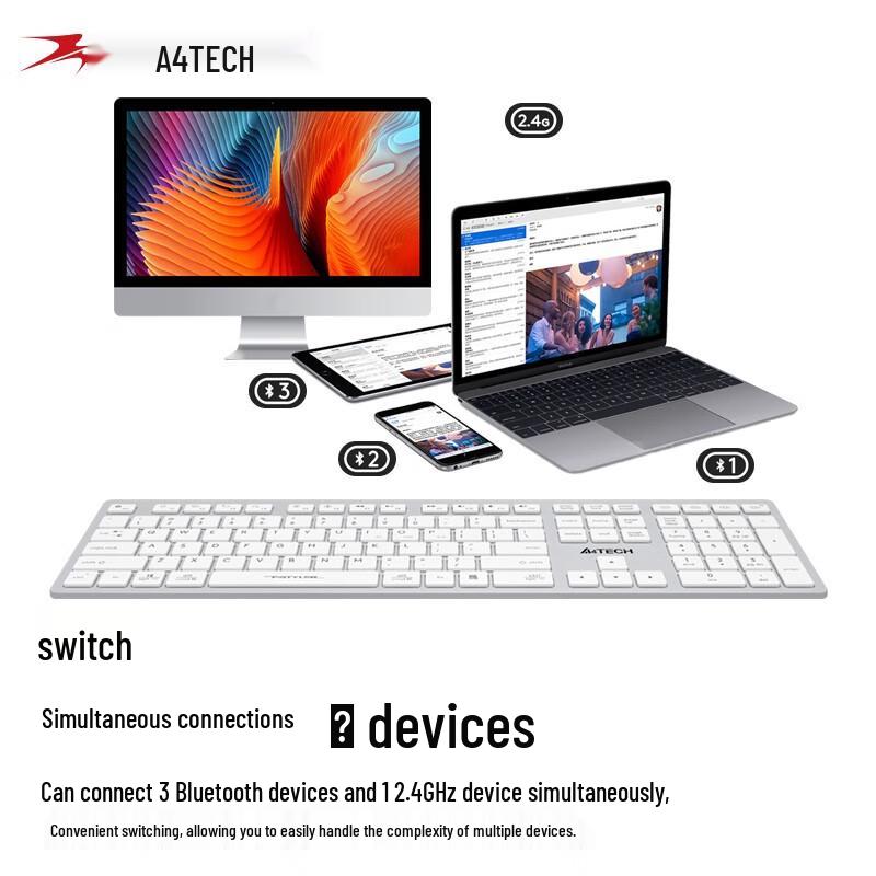 A4TECH FBX50C Wireless Quad-Mode Rechargeable Keyboard