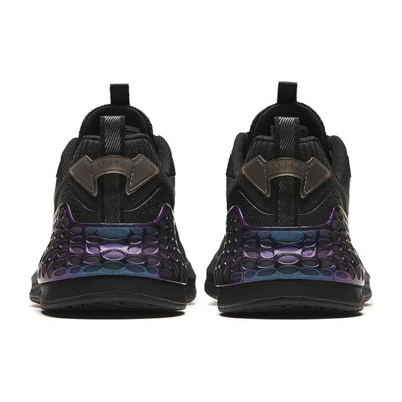 Anta C37+ Cushioned Slip-Resistant Breathable Lightweight Low-Top Running Shoes Men's Black Sneakers 912425507-5