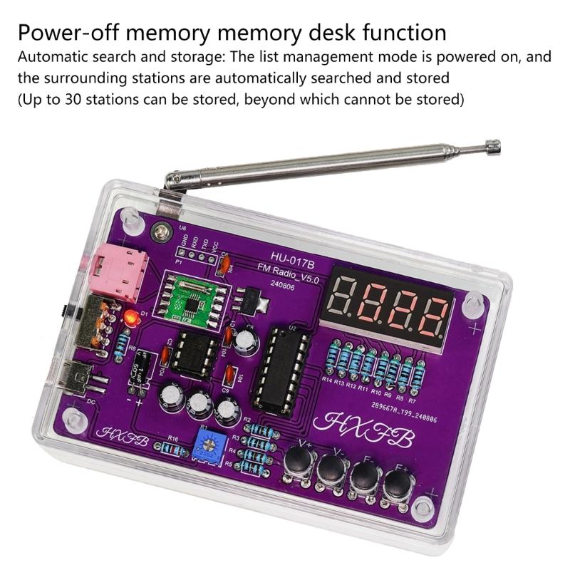 FM Receiver Learning Soldering Fun Electronics Project Kit RDA5807 Upgrades 87-108MHz  DIY Electronic Soldering FM Radio