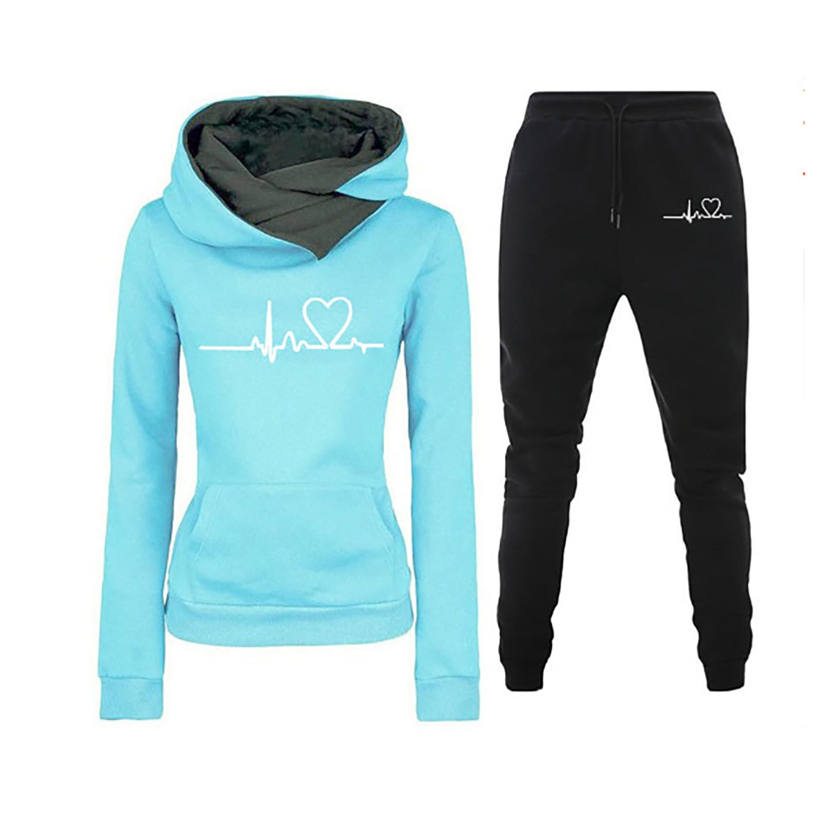 

Женский однотонный спортивный комплект с капюшоном и длинными рукавами, домашние брюки, комплект для бега XL