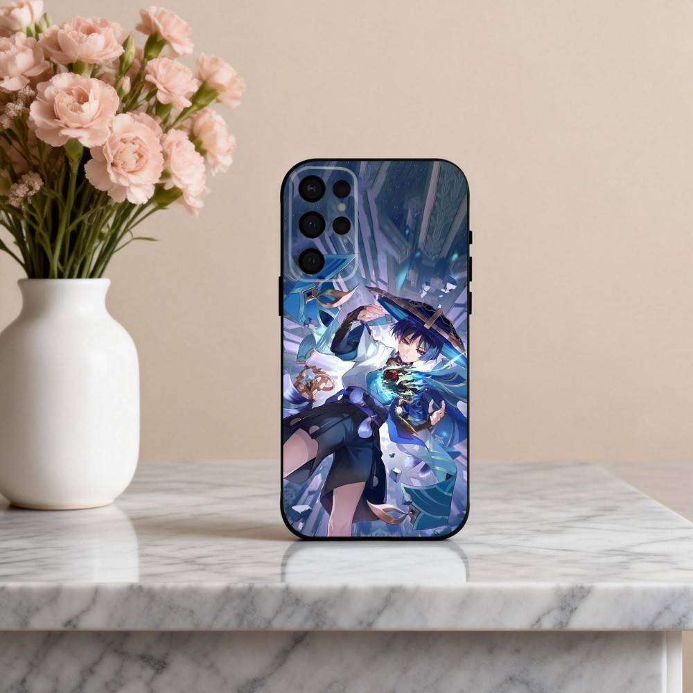 S-Scaramouches G-Genshin I-Impact-T Phone Case For Samsung S25,S24,S21,S22,S23,S30,Ultra,S20,Plus,Others Soft Black Cover