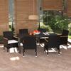 Day and Night - Day and Night Garden Dining Set 7 Pieces and Black Synthetic Rattan Cushions