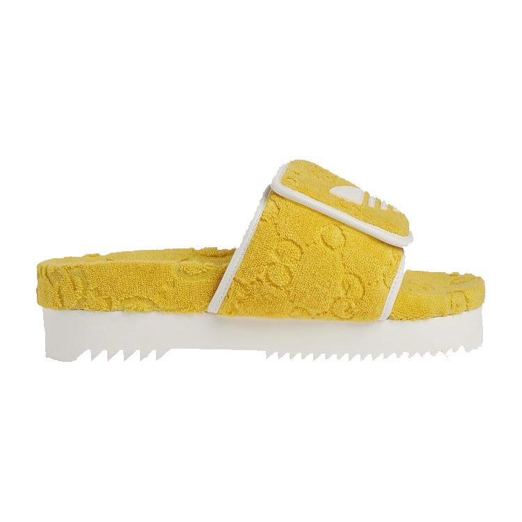 Gucci Adidas x Gucci Wmns Gg Platform Sandal 'Yellow Cotton Sponge' Women's 702398 UU010 7171