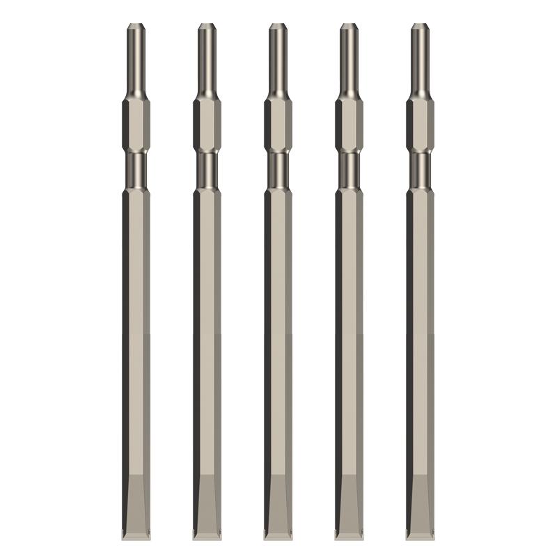 Hexagonal 0810 Jackhammer Chisels: Pointed & Flat Alloy Chisels 17x260mm