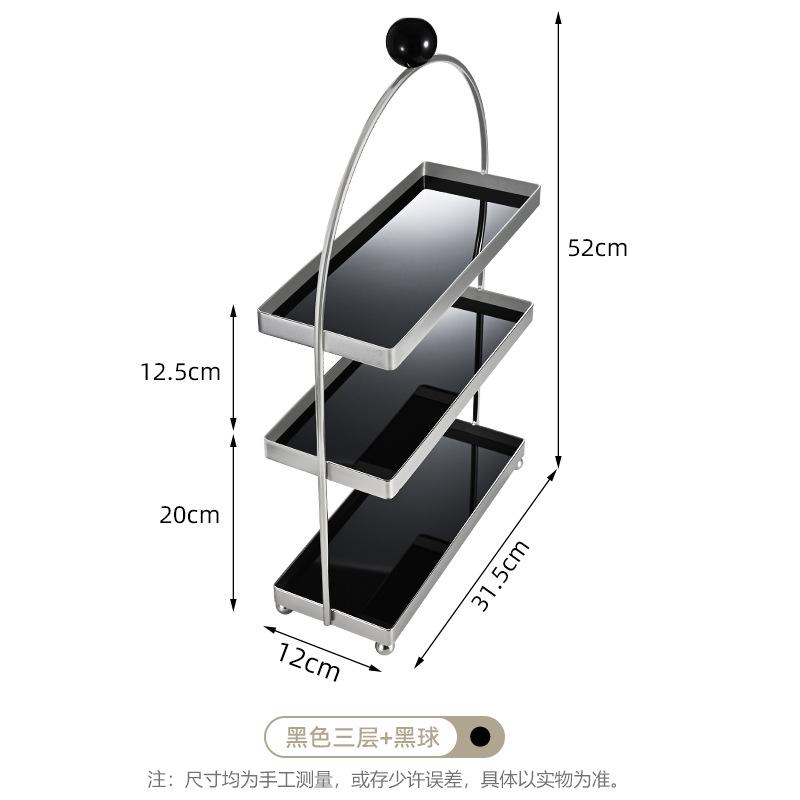 Stainless steel storage rack multi-layer desktop cup holder bathroom living room cosmetics storage rack bathroom shelves  shelf
