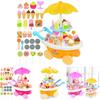 Premium 39pcs Kids Cake Food Ice Cream Cart Shop Toy Pretend Play Set With Music