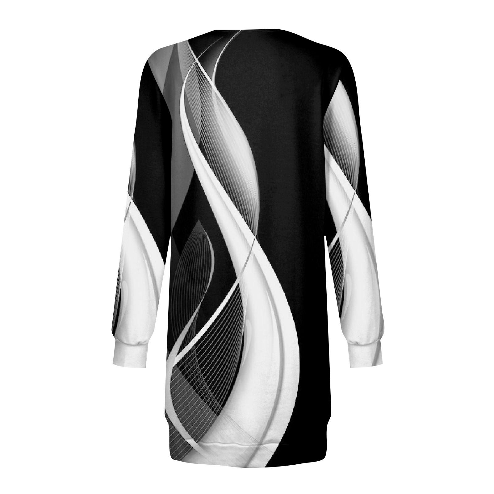 Женское повседневное модное платье миди с круглым вырезом и цветочным принтом с длинными — фото 5