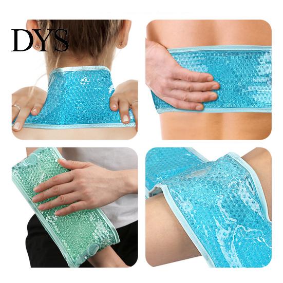 Hot Compress Ice Pack Gel Bead Neck with Strap Reusable Sprain Swelling Sports Injuries Good Fluidity Cervical Spine Pain Relief Cold Long Wrap