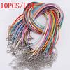 10 Pcs/lot Dia 1.5mm Real Leather Cord Necklace With Clasp Adjustable Braided Rope For Jewelry Making DIY Necklace Bracelet