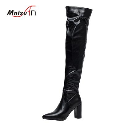 Thigh High Boots Women White Black Fashion Zipper Over the Knee Boot Sexy Nightclub Dance Ladies Long Shoes Large Size 44 45 46