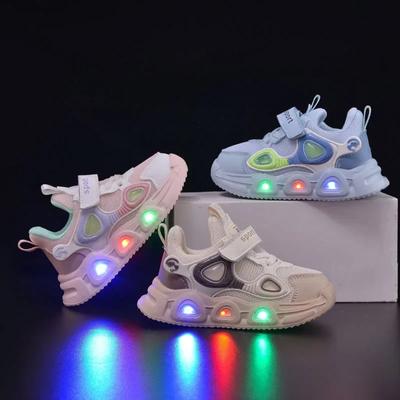 Spring New Luminous Child Sneaker Fashion Soft Bottom Trendy Girls' Shoes Simple Breathable Versatile Boy Shoe Brand Casual Shoe