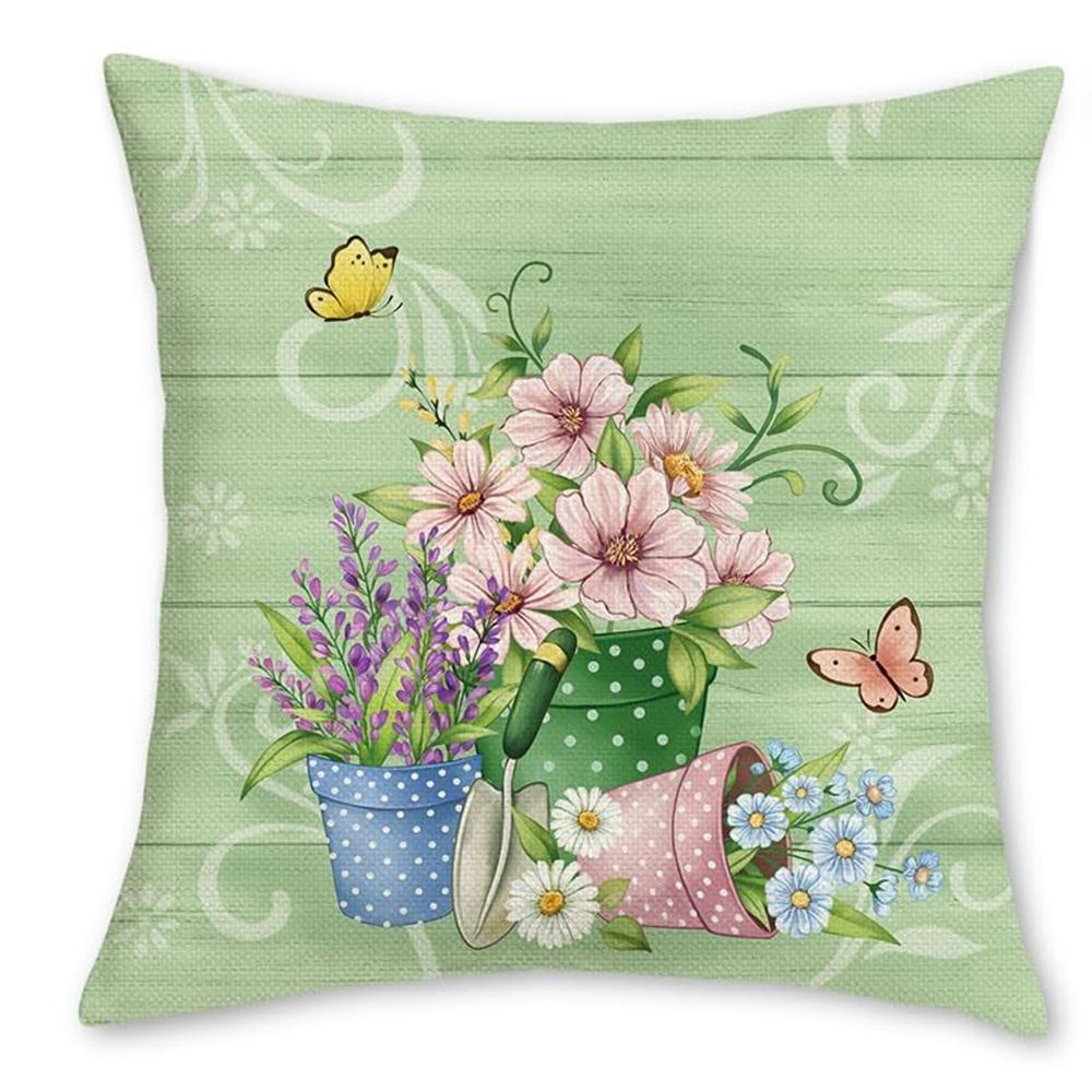 

Очаровательные наволочки с гномами и цветочным садомПодушка для дивана в гостиной, мягкая и удобная, украшение для спальни 16x16Inch