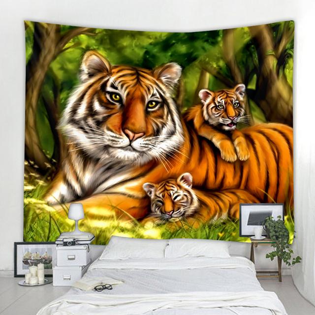 

Декоративный гобелен с лесным тигром, декоративный гобелен с изображением животных, Мандала, богемный настенный гобелен в стиле хиппи, подвесной для спальни, гостиной 230x180cm