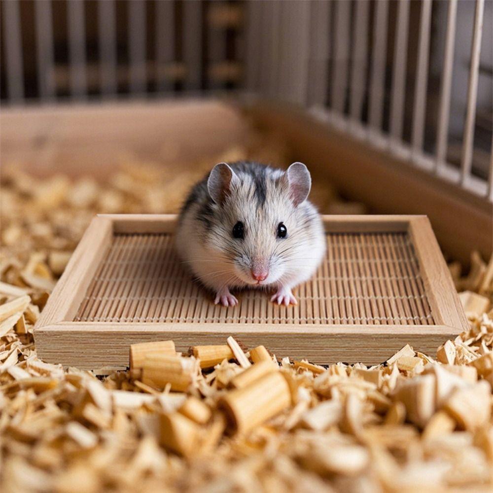 Natürliche Bambus Hamster Kühlmatte Quadratisch Atmungsaktiv Hamster Wärmeableitung Kissen Dessert Gebäckschale Teetasse
